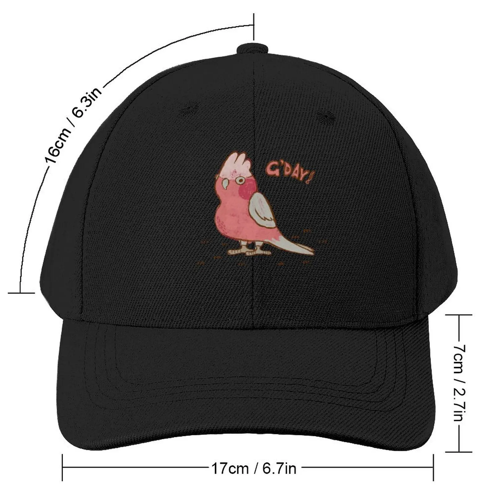 Cute Pink Galah Australian Parrot Bird Baseball Cap Fishing cap Dropshipping Hat Man For The Sun Wild Ball Hat Female Men's