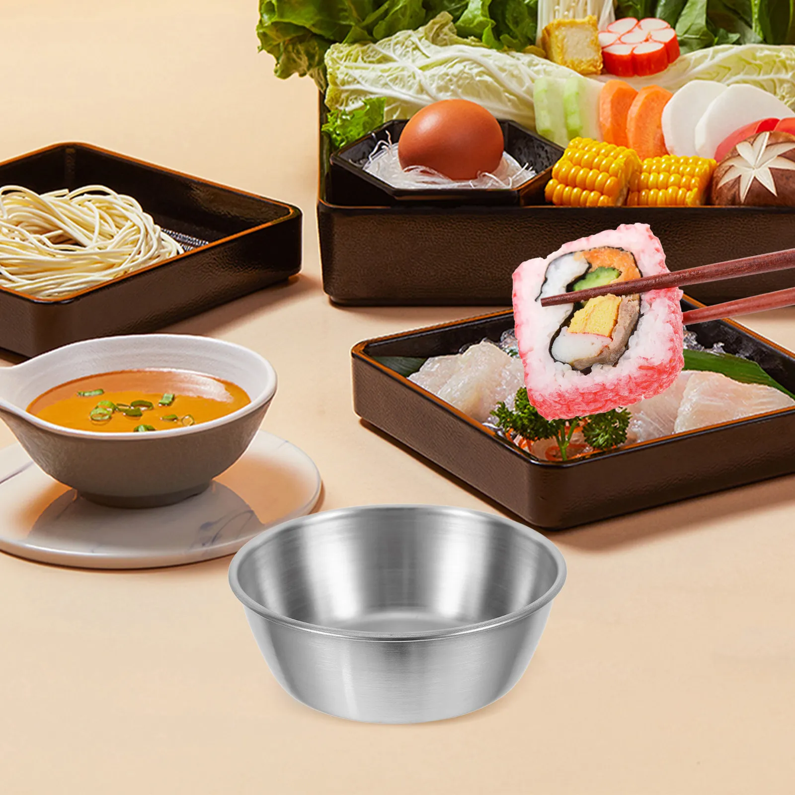 ถ้วยซอสสแตนเลส 4 ชิ้น ดีไซน์มิ - Sauce Dipping Cup บทวิจารณ์และราคา