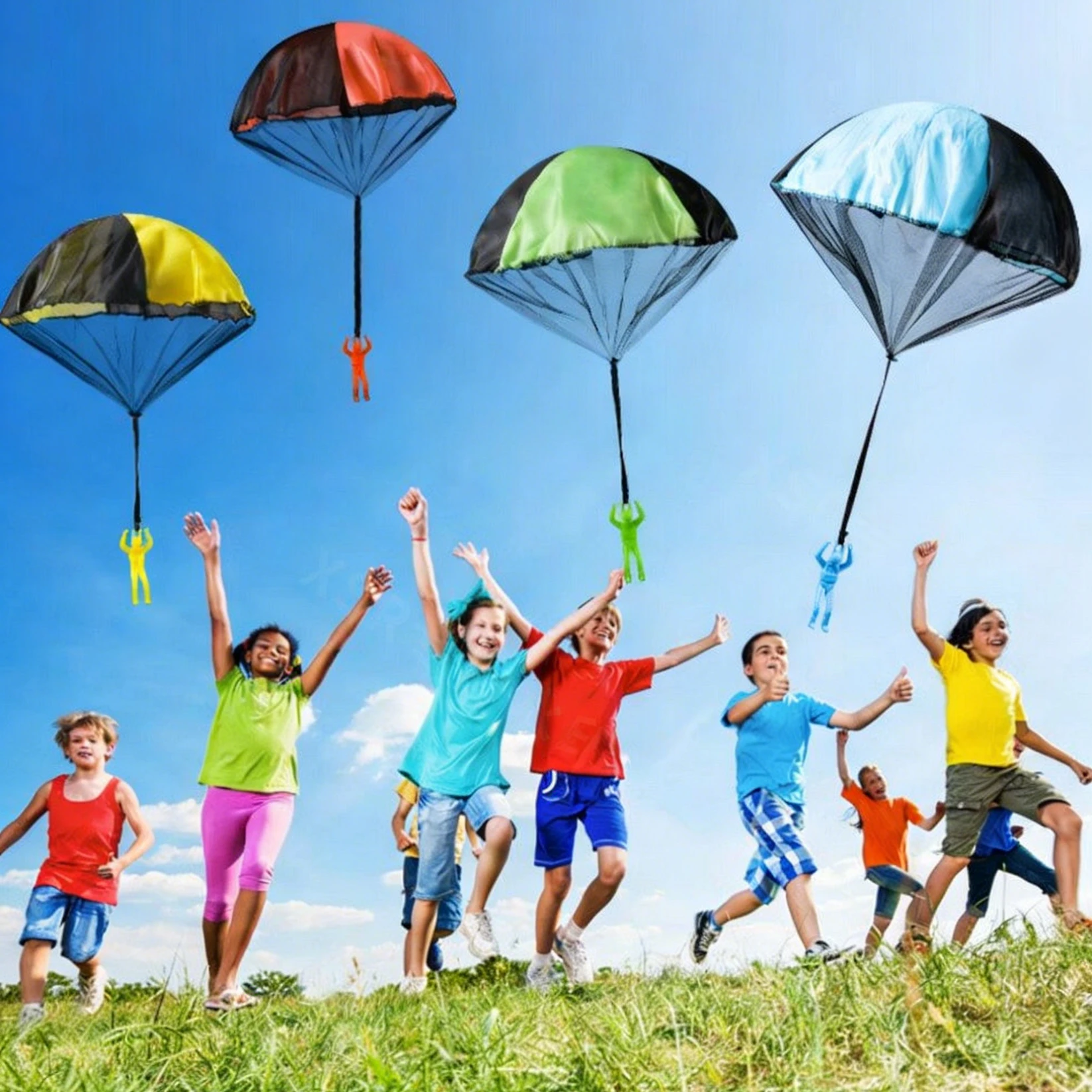 

Набор для запуска парашютов 2026 HOT: красочный, с мини-фигурками солдатиков, для игр на улице, развивающий подарок для мальчиков и девочек