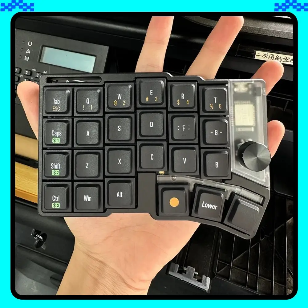 

Jezail Funder Cornix Split Keyboard Dual Mode Low Profile CNC Aluminum Case With Knob Wireless Mechanical Keyboard Support Vial