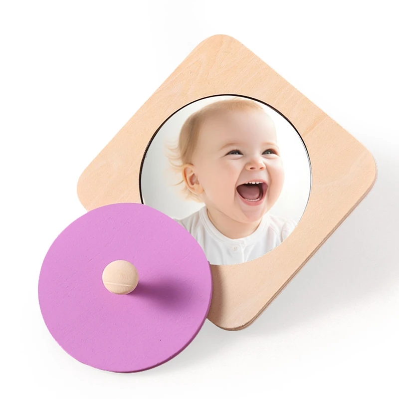 Montessori Baby Toys Play Kit Montessori Mirror Peekaboo Knob Puzzle Medium Spinning Drum Ball Kit Toys for 6-12 Months Toddler