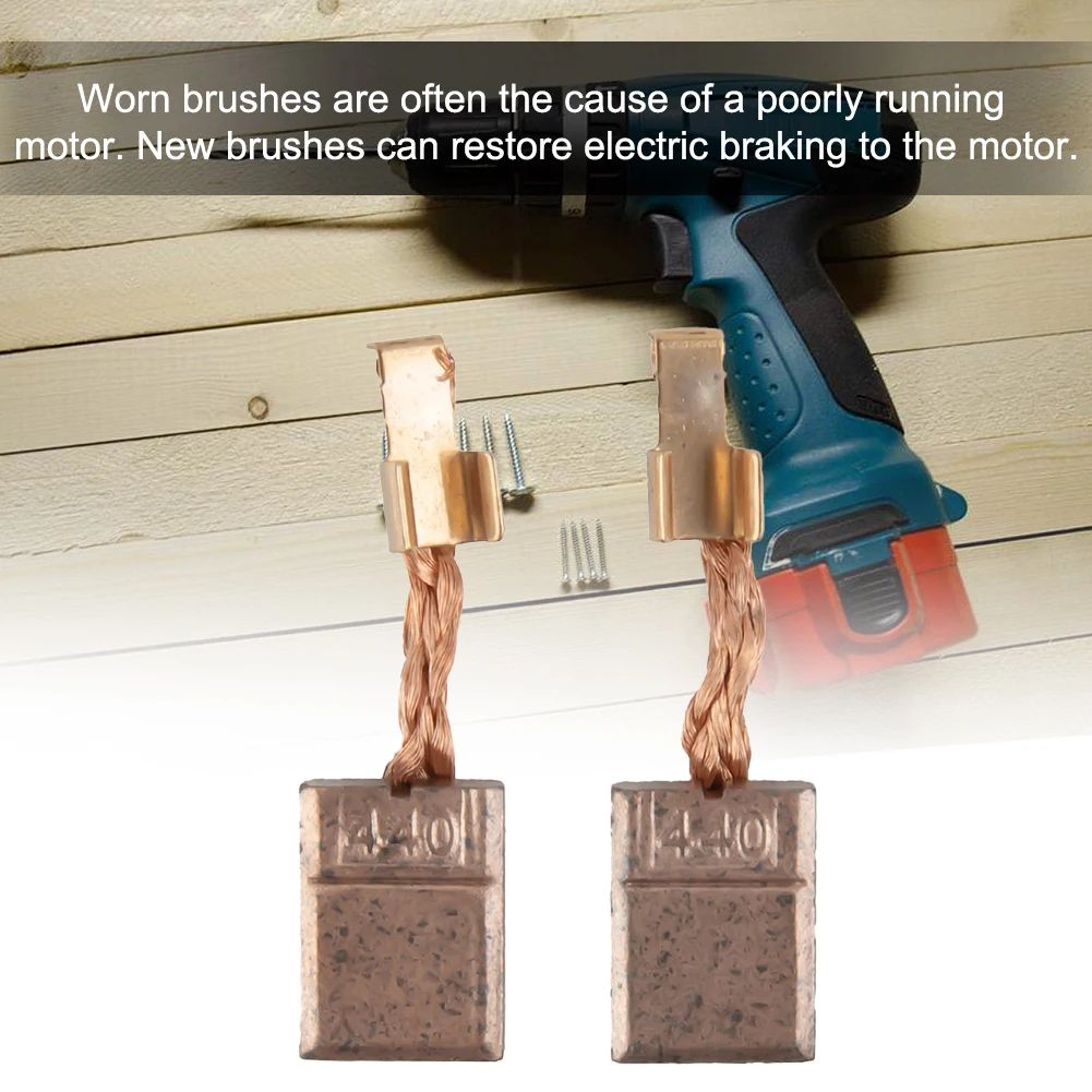 Power Tool Carbon Brushes Copper 1 Pair Accessories Alternatives Carbon And Metal Replacement DHP458 BHP456 BDF446