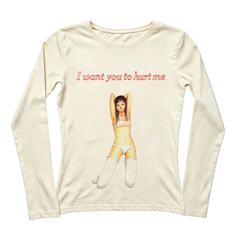 Weird Art Women Long Sleeve Tee, Hand Drawn Tiger Leopard Character Badminton Graphic Slim Top, Y2K Harajuku Cute Streetwear