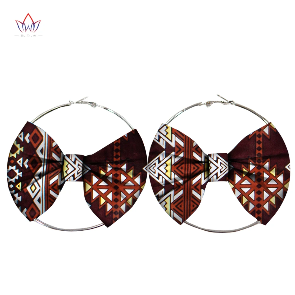 New Fashion African Earrings Fashion Women Africa Handmade Statement Circle Jewellery Print Wax Fabric Accessories WYA078