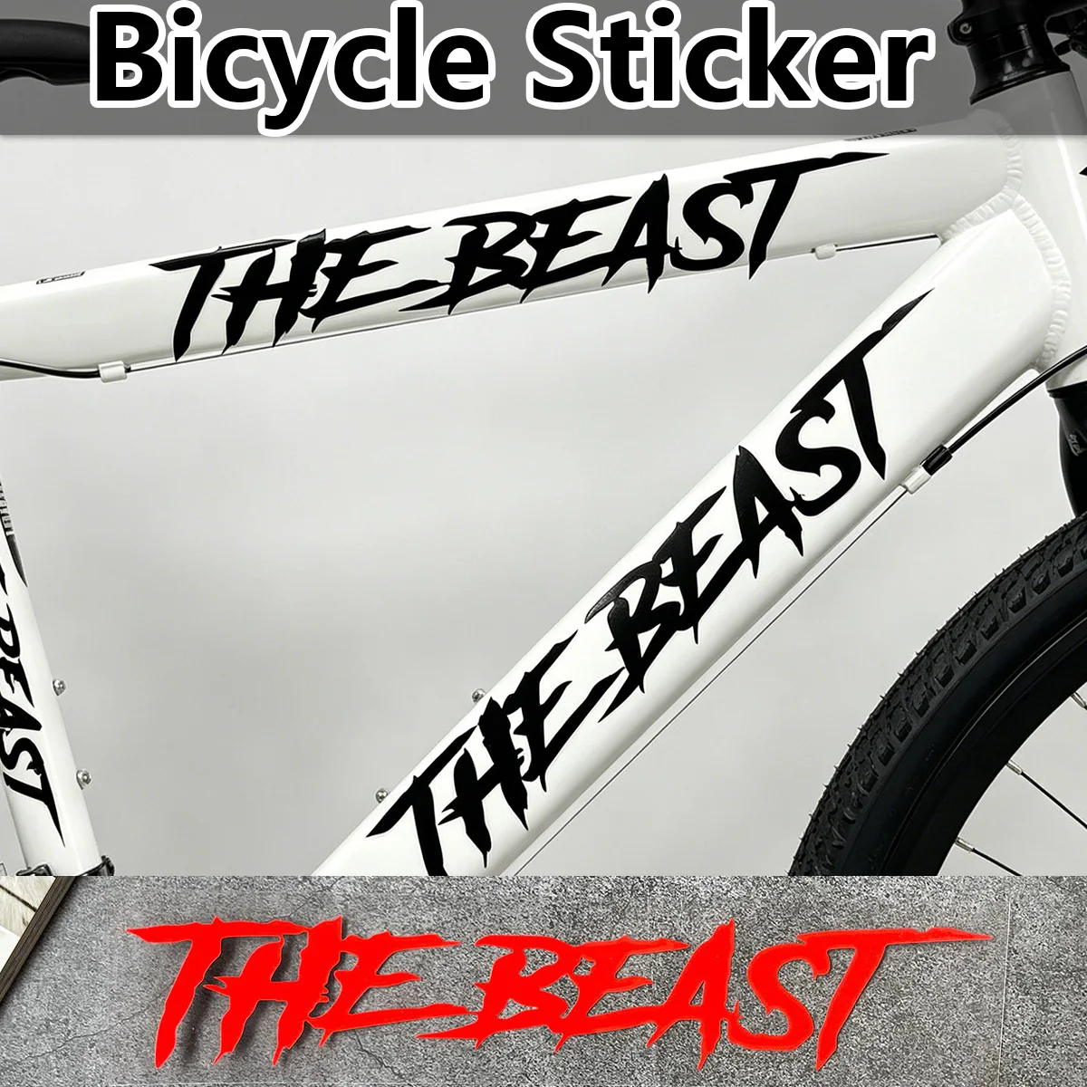 2 Stück The Beast Dark Street Style Fahrradaufkleber Mountainbike Vinyl Reflektierender Wasserdichter Dekorativer Schutz Zubehör Aufkleber – Detail 2