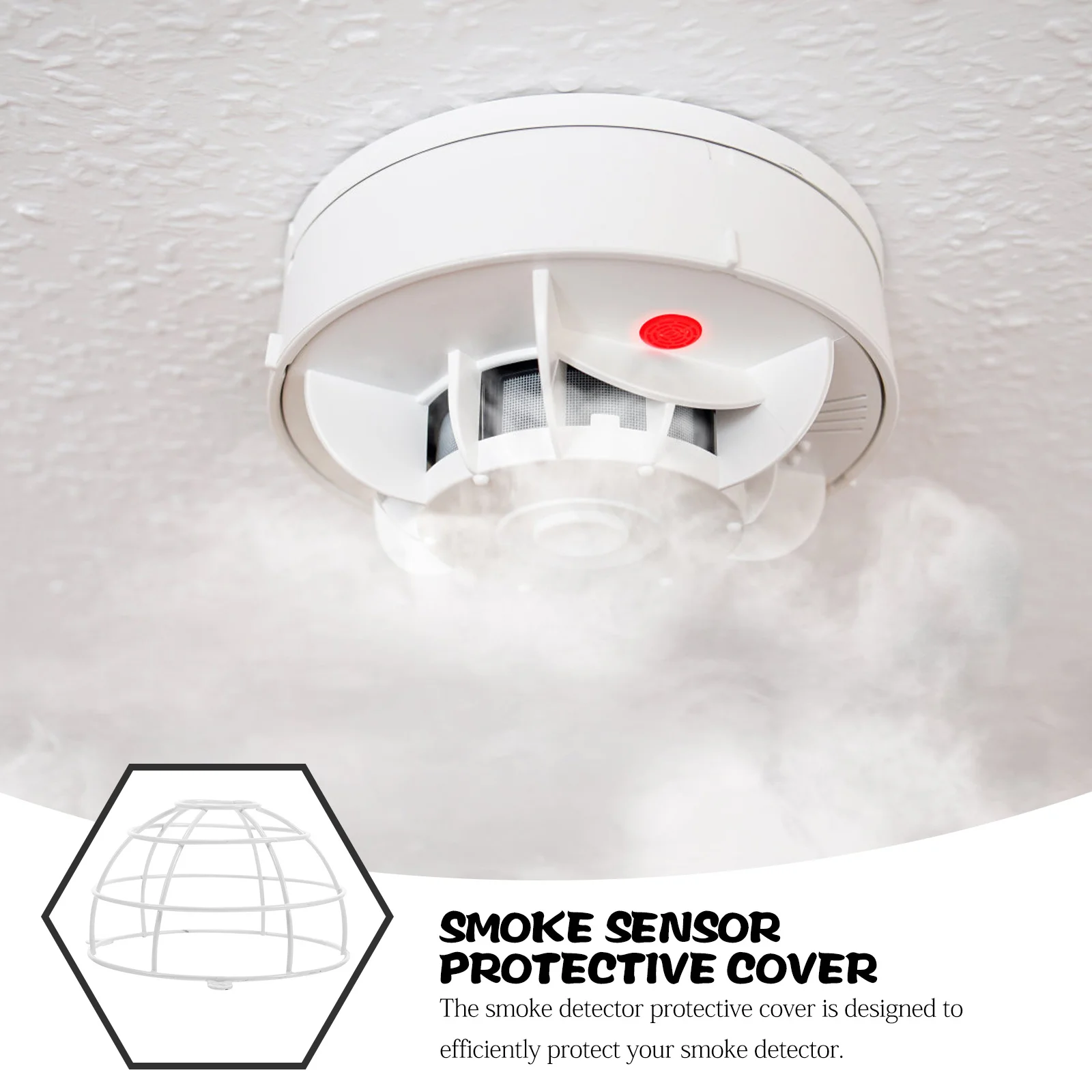 

Metal Smoke Cover Protective Guard: Durable Fire Alarm Wire Cage For Home Commercial Use Decorative Cover