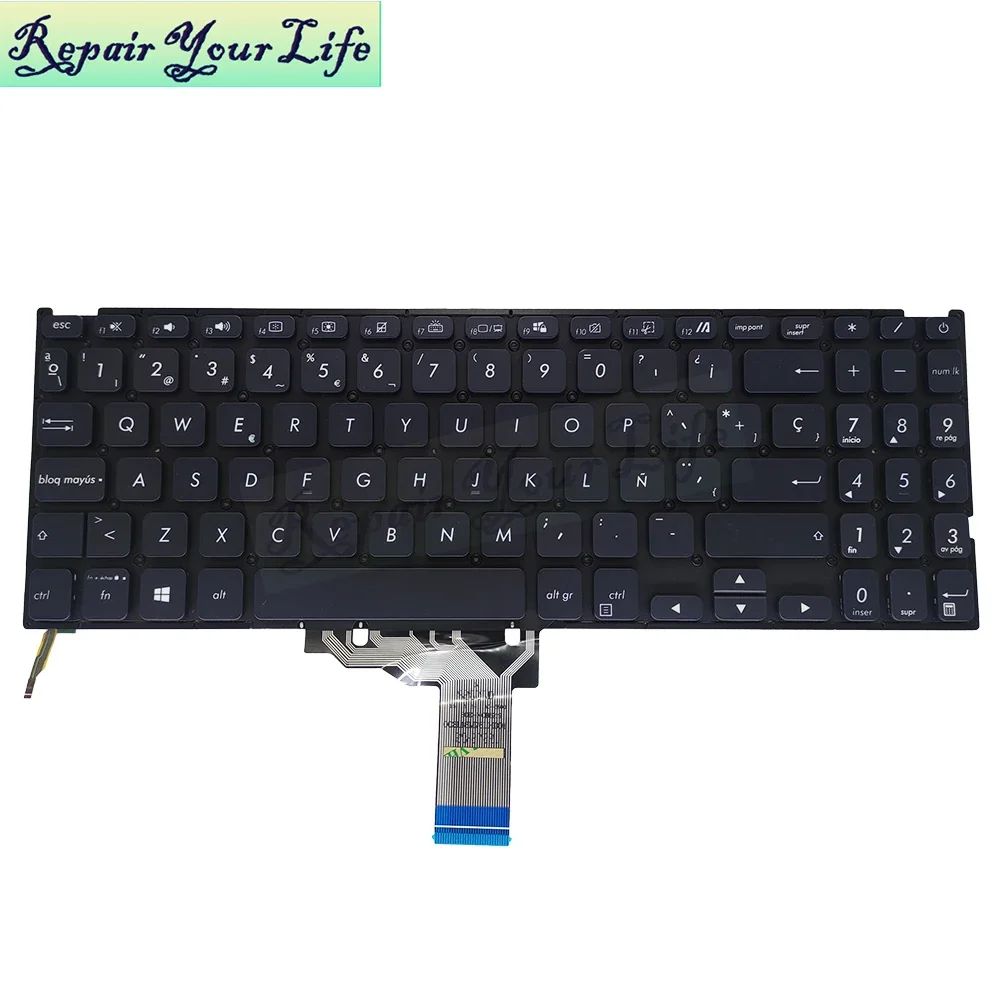 

Latin/Spanish Backlight Keyboard For ASUS VivoBook X509FL X509FA X509F X509DJ X509UA X509UB X509JB X509JP LA ES Backlit Keyboard