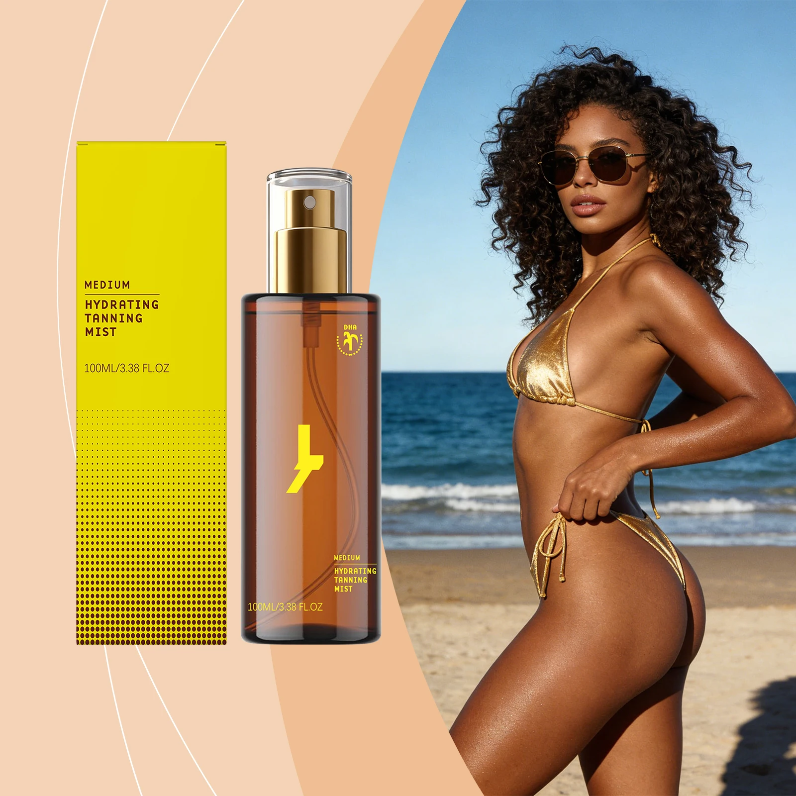 Self Tanning Essence Spray Sunless Natural Tanning Enhance Body Face Bronze Wheat Skin Moisturizing Lock Water Self Tanner Spray