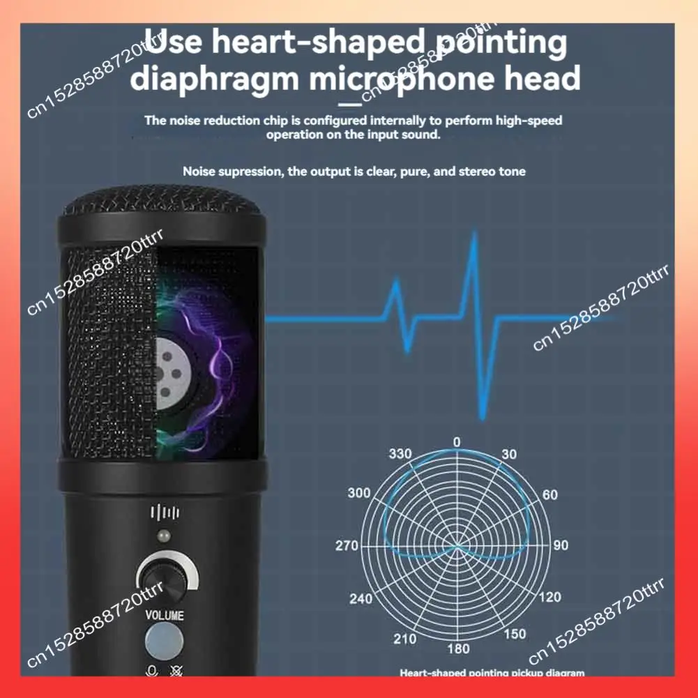 

ABNR Gaming USB Microphone Noise Cancellation Condenser Mic For Pc Podcast Microphone With Boom Bracket