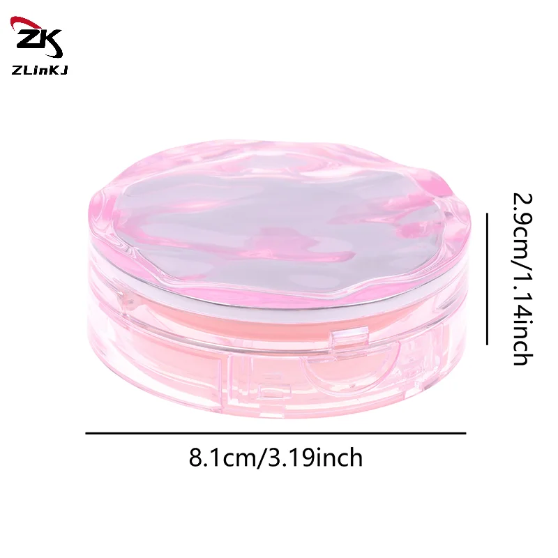 Plastic Pink Empty Air Cushion Puff Box Portable Foundation DIY Box With Mirror