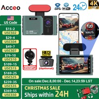 4K Dashcam WIFI GPS CAR Video Recorder Support Front 4K And Rear 2.5K Dual Lens Night Vision Room Rearview Camera 24H Parking