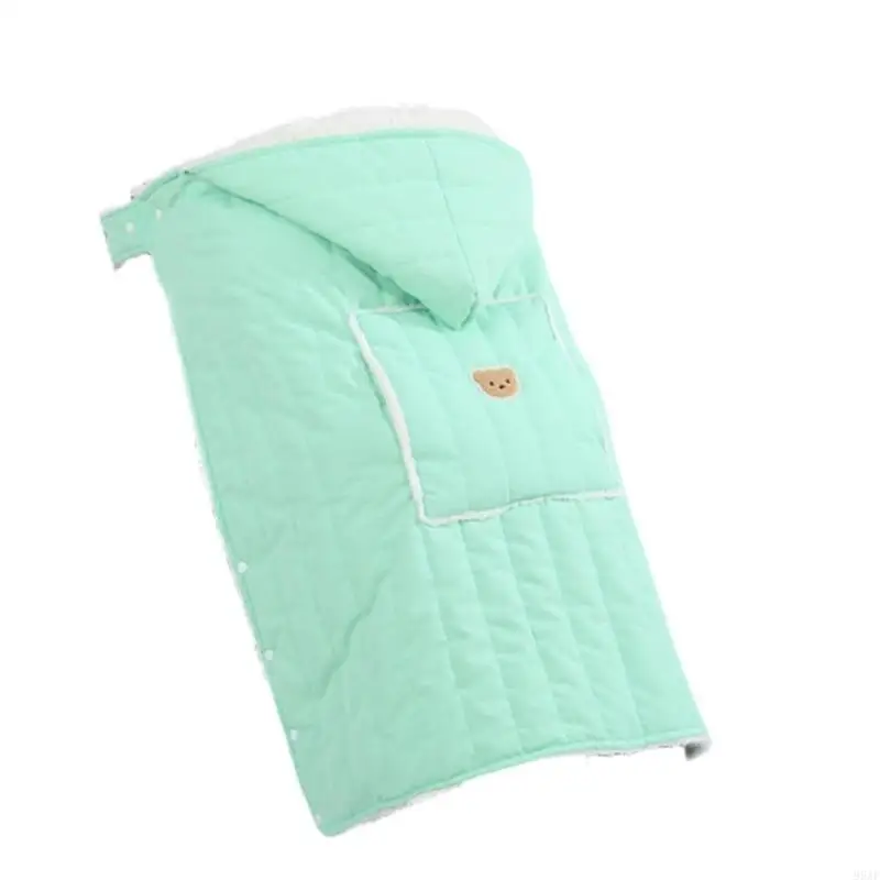 95AE عربات الأطفال الرضع بطانية سميكة بطانية طفل لينة الصوف بطانية عربة طفل غطاء كبير لمزيد من السلامة والراحة #4