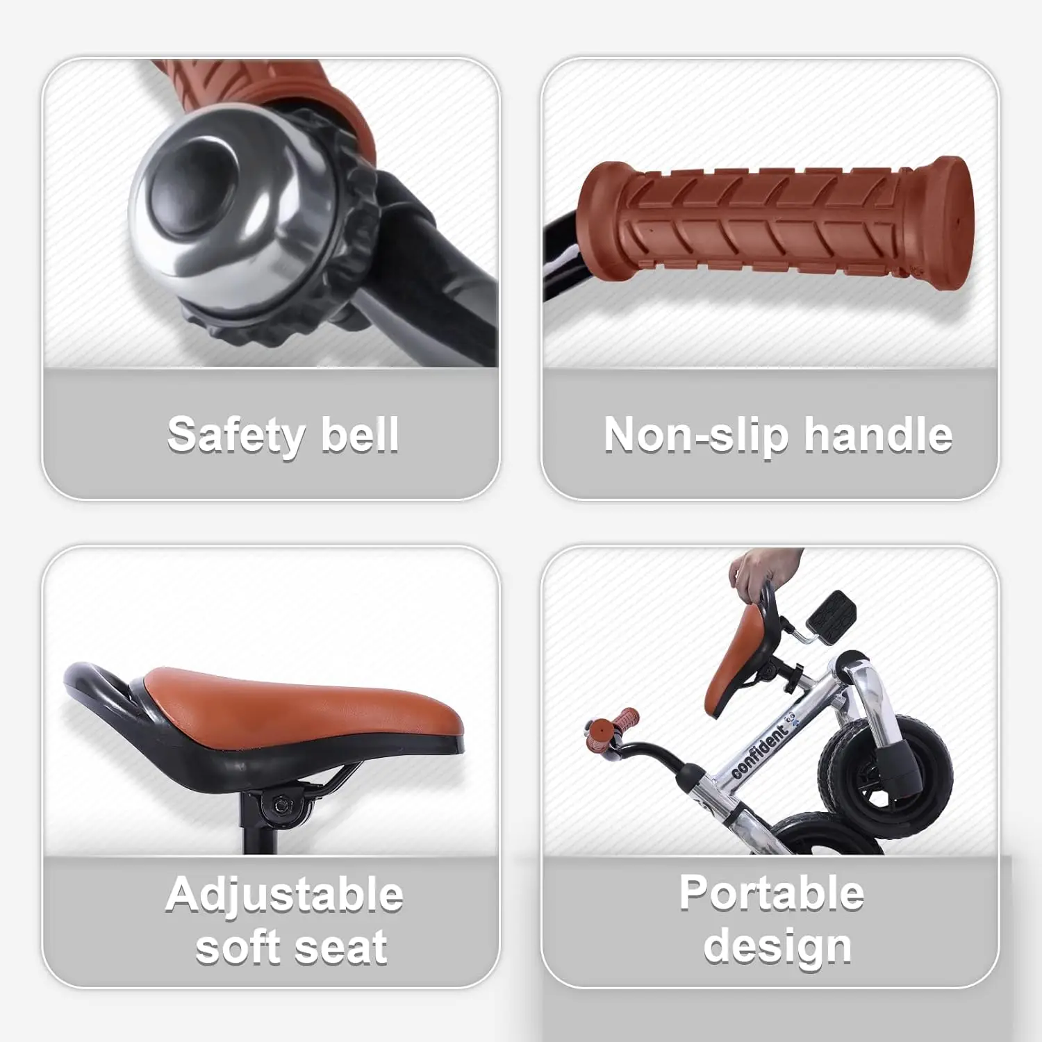 دراجة ثلاثية العجلات قابلة للطي 3 في 1 بمقعد قابل للتعديل ودواسة قابلة للإزالة للأطفال من عمر 2 إلى 5 سنوات