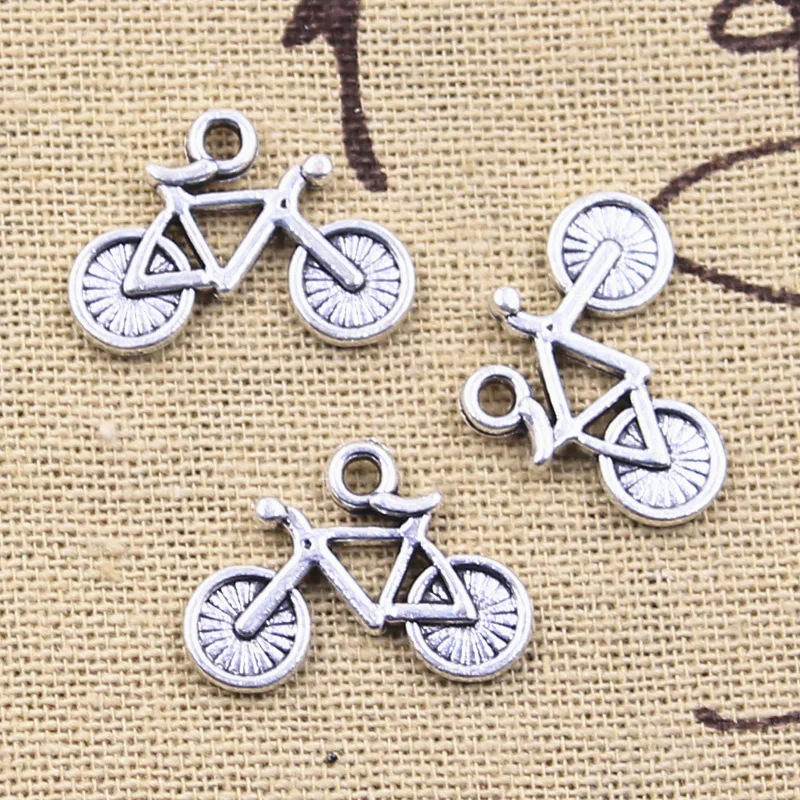 15pcs Charms Bicycle Bike 15x20mm Antique Silver Color Pendants Making DIY Handmade Tibetan Finding Jewelry