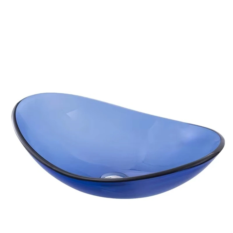 

Oval Modern Frosted White Glass Bathroom Sink Basin Dishwashing