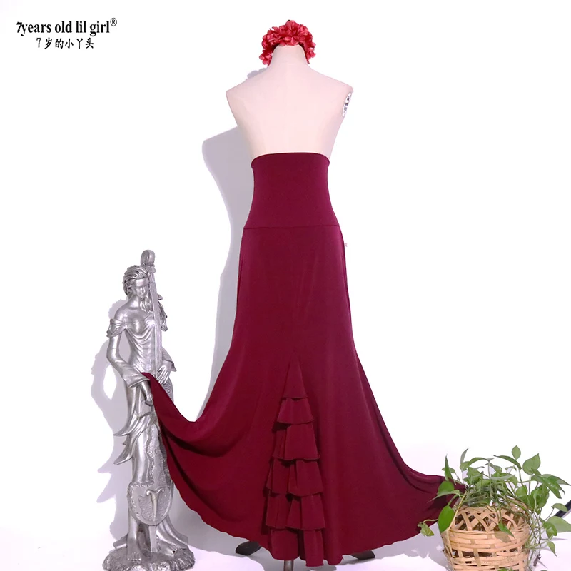 Vestido de baile español falda de práctica de baile Flamenco falda de Flamenco falda española Ropa de baile mujeres ESS13