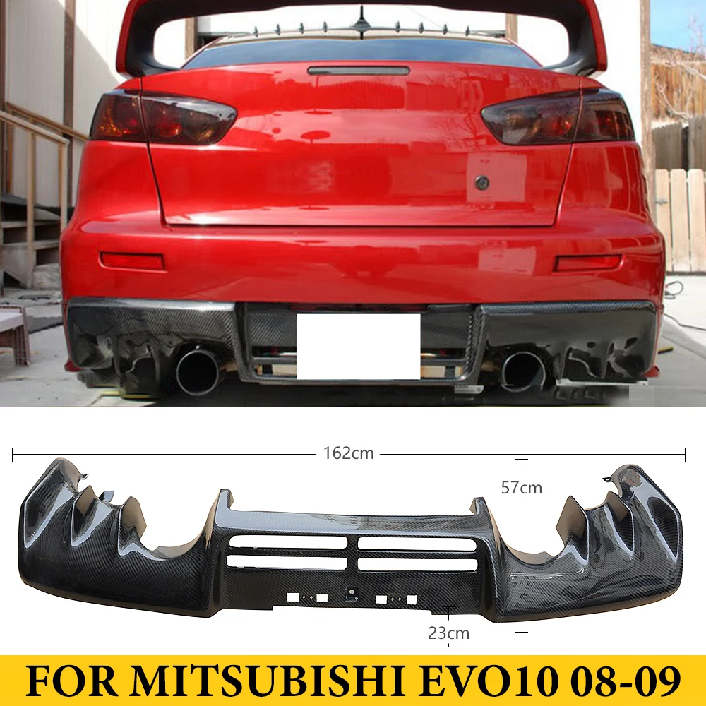 For Mitsubishi EVO10 2008-2009 Carbon Fiber Rear Lip Bumper Diffuser Spoiler Auto Tuning