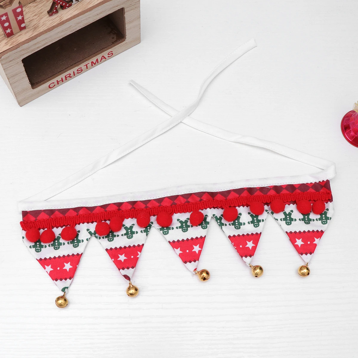 

Christmas Pet Bell Scarf Lightweight Fawn M Size Neckerchief Comfortable for Cat Puppy Holiday Party Pet Scarf