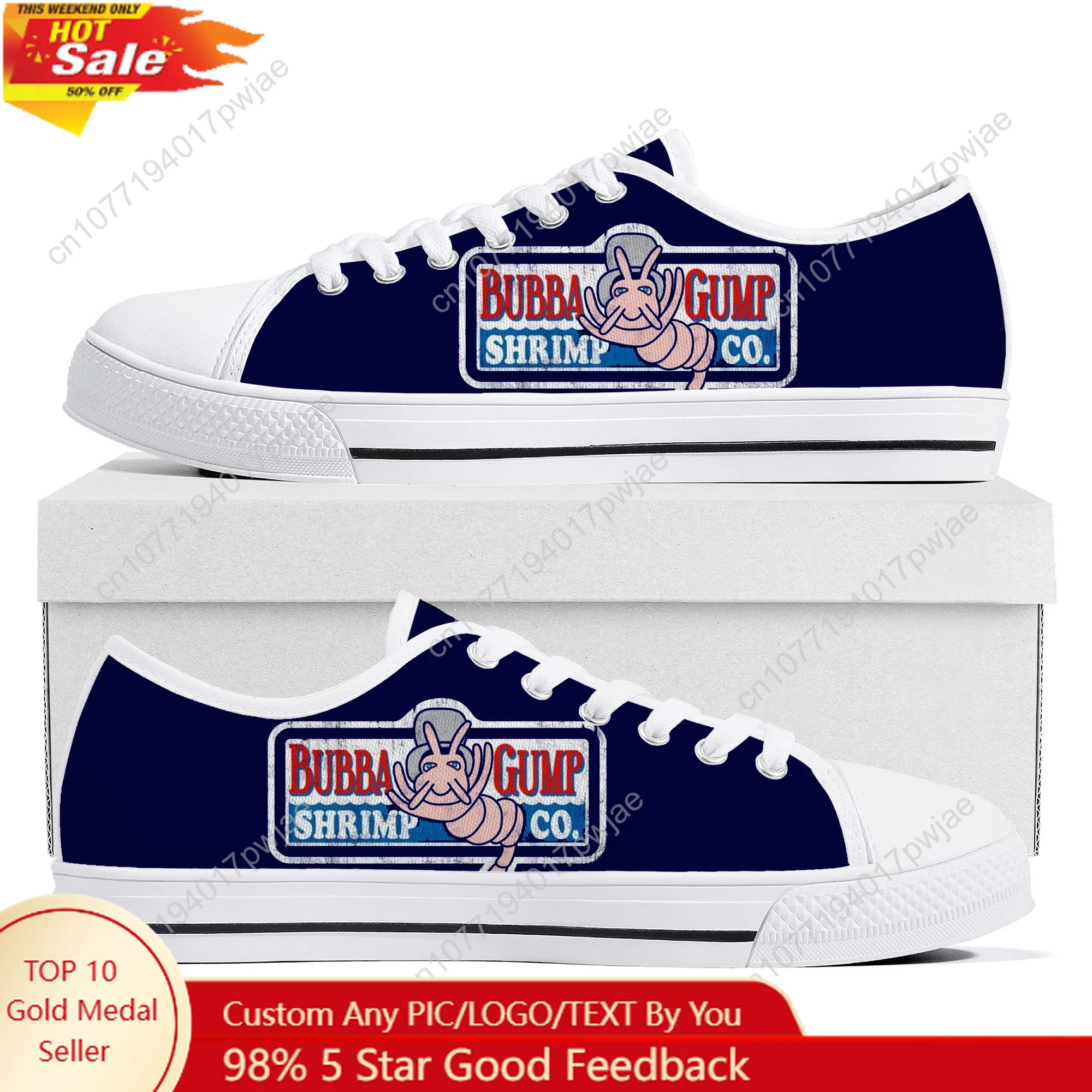 

Retro1994 Bubba Gump Shrimp Low Top Lightweight Sneakers Forrest Gump Mens Womens Teenager Canvas Sneaker Casual Hiking Shoes