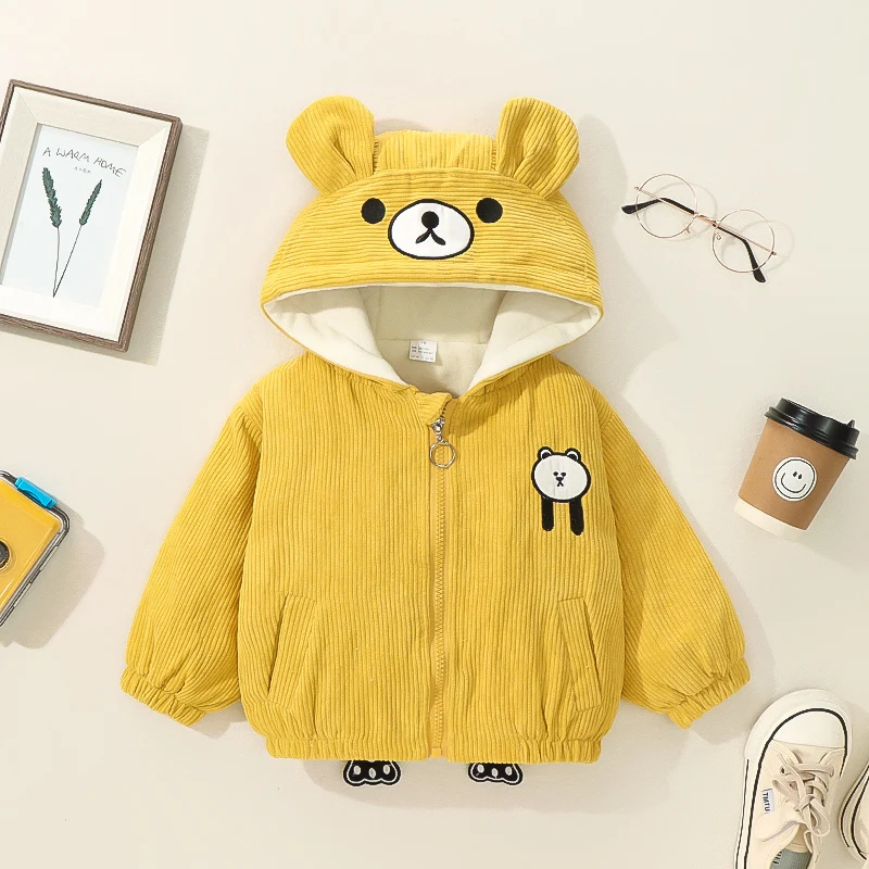 Winter Warm Children\'s Clothing Baby Girl Boy Bear Fleece Thick Jacket  Unisex 0-4 Years Old Kids\' Clothes NewBorn Infants Coat