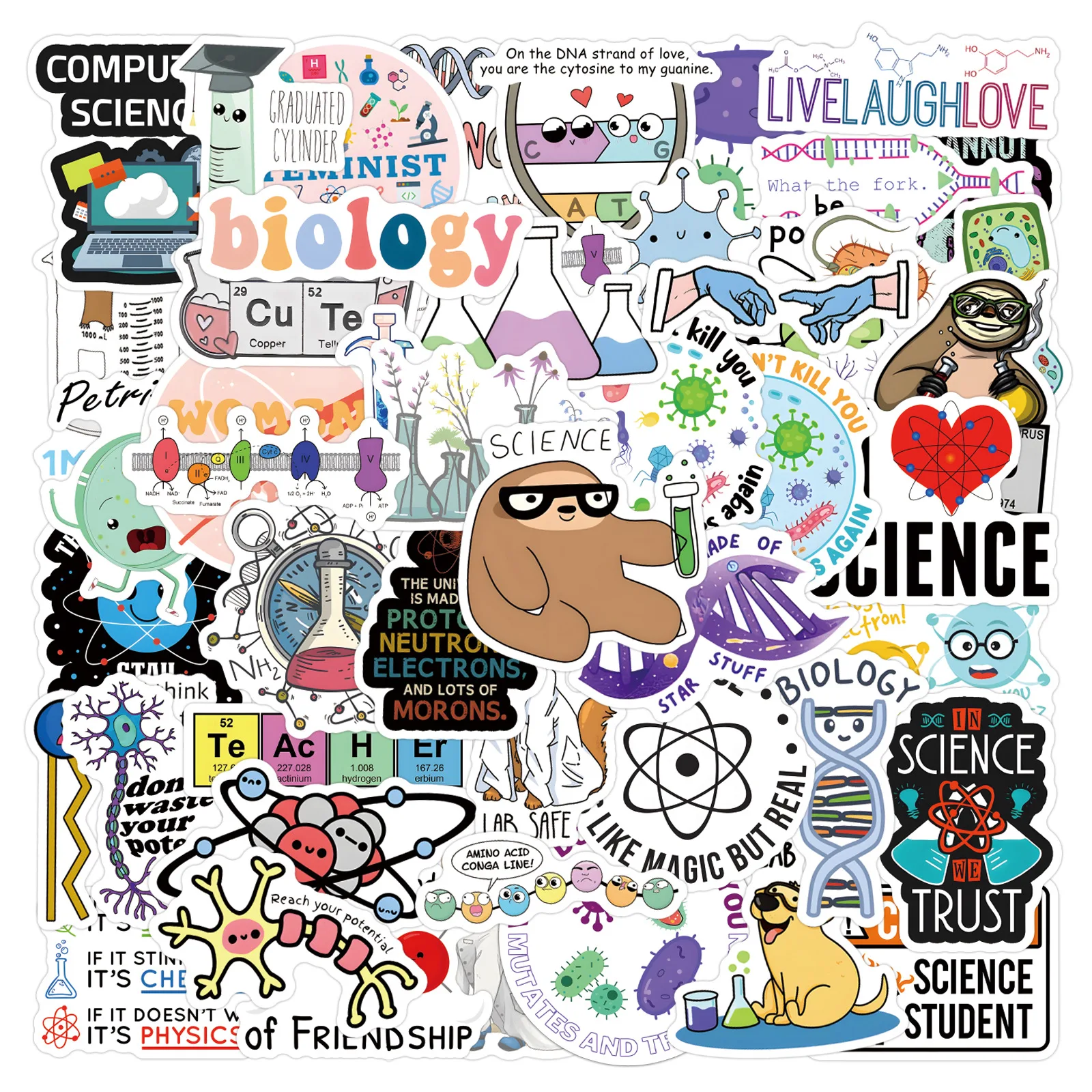 

110Pcs Chemical Laboratory Equation Waterproof Stickers DIY Personalized Graffiti Refrigerator Car Decoration Stickers