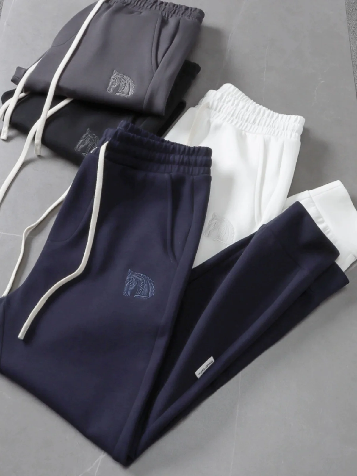 

Liquid Ammonia Air Cotton Embroidered Men's Loose Fit Sports Pants Casual Trousers Elastic Waist Autumn Winter