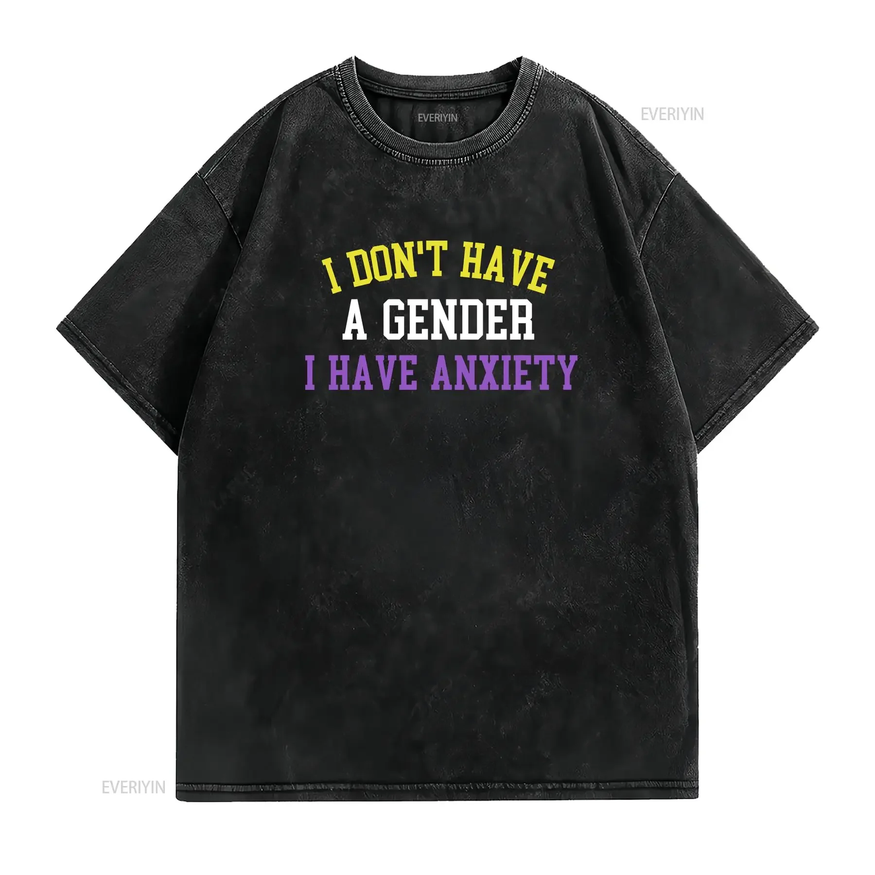 Nonbinary T Shirt Non Binary Pride Enby Funny Gender Neutral Adult LGBTQIA Month vintage Washed Casual Slightly Unisex homme