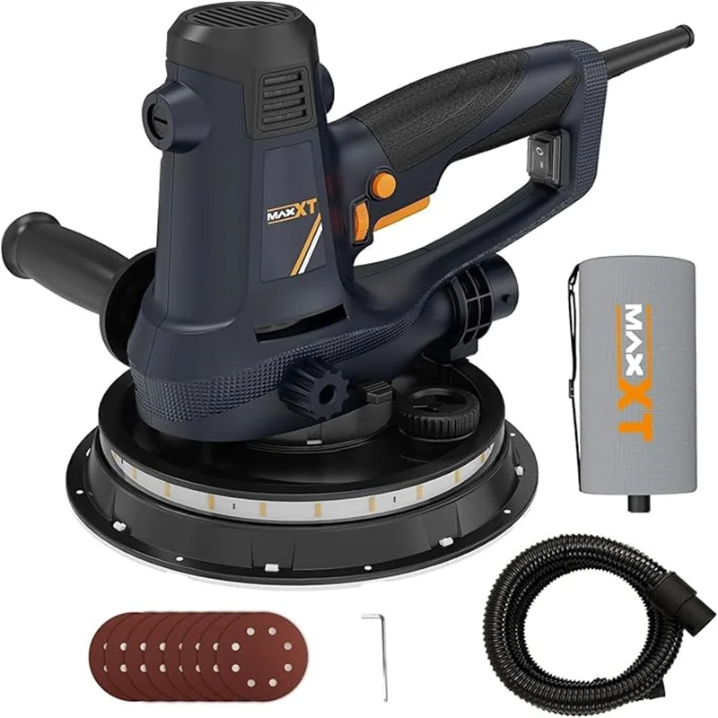 Maxxt Floor Polishing Machine 810W Electric Orbital Sander Wall Cleaning Machine Electric Polisher with Led Lights 7inch Pad