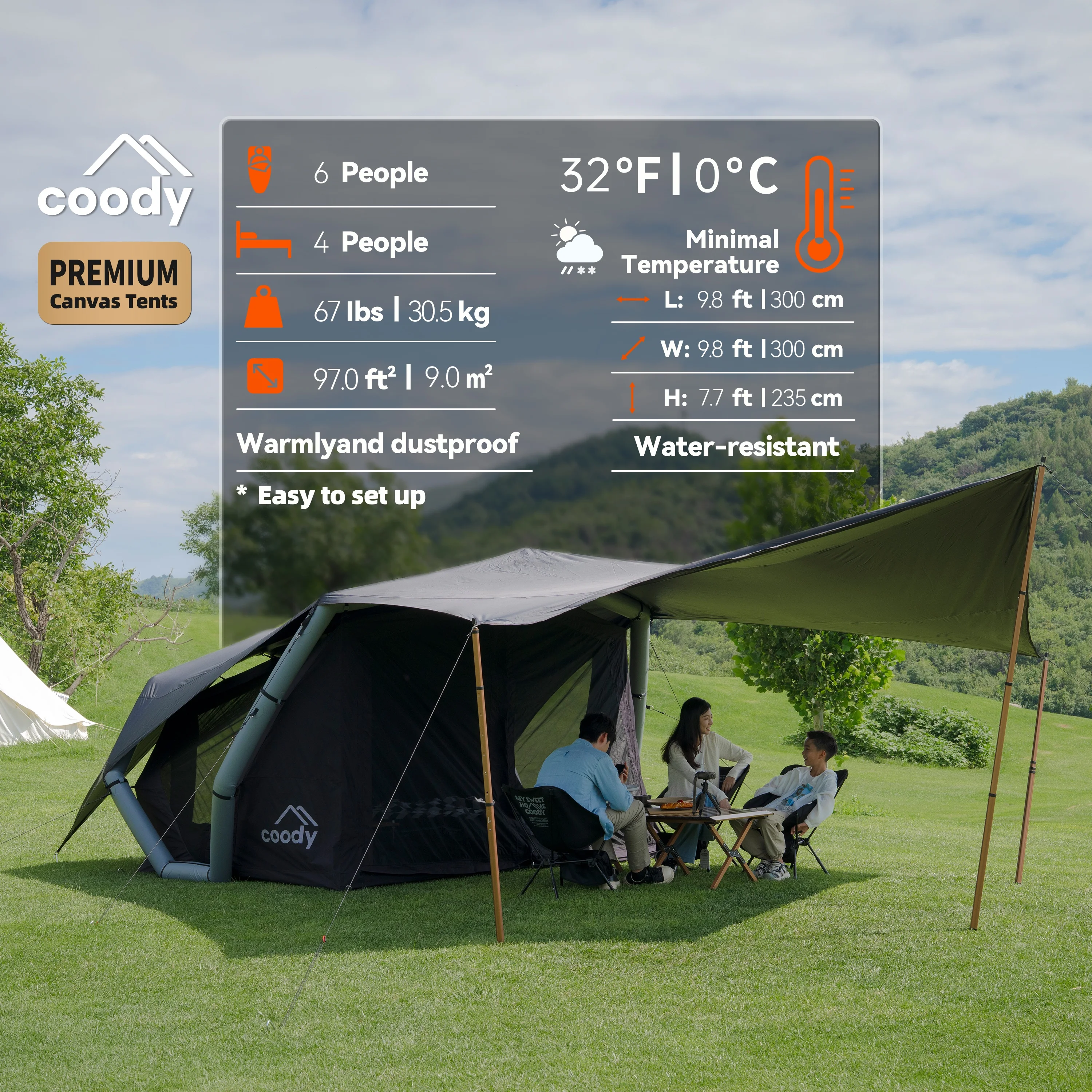 

Havena Air Tent-Black Outdoor Tent Inflatable Camping Tent For Travel