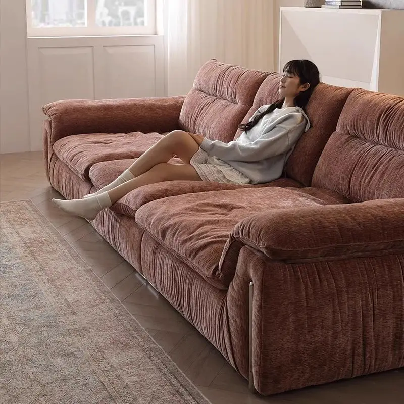 أريكة إبحار إيطالية من Chenier، مسند ظهر عميق واسع جدًا، أريكة قابلة للتعديل لغرفة المعيشة، شقة صغيرة من القماش، صف مستقيم