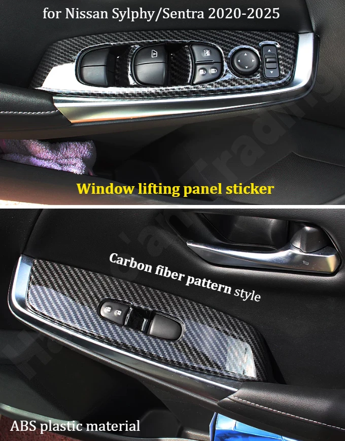 

for Nissan Sylphy/Sentra 2020-2025 Door armrest decorative frame/window lifting panel sticker/interior modification supplies