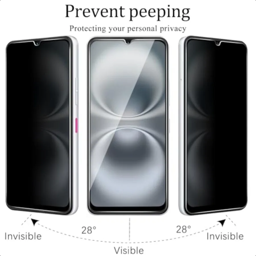 KAREEN Confezione da 2 pellicole protettive per la privacy per TMobile Revvl 7 5G Anti Spy Pellicola in vetro temperato privato Antigraffio Custodia senza bolle