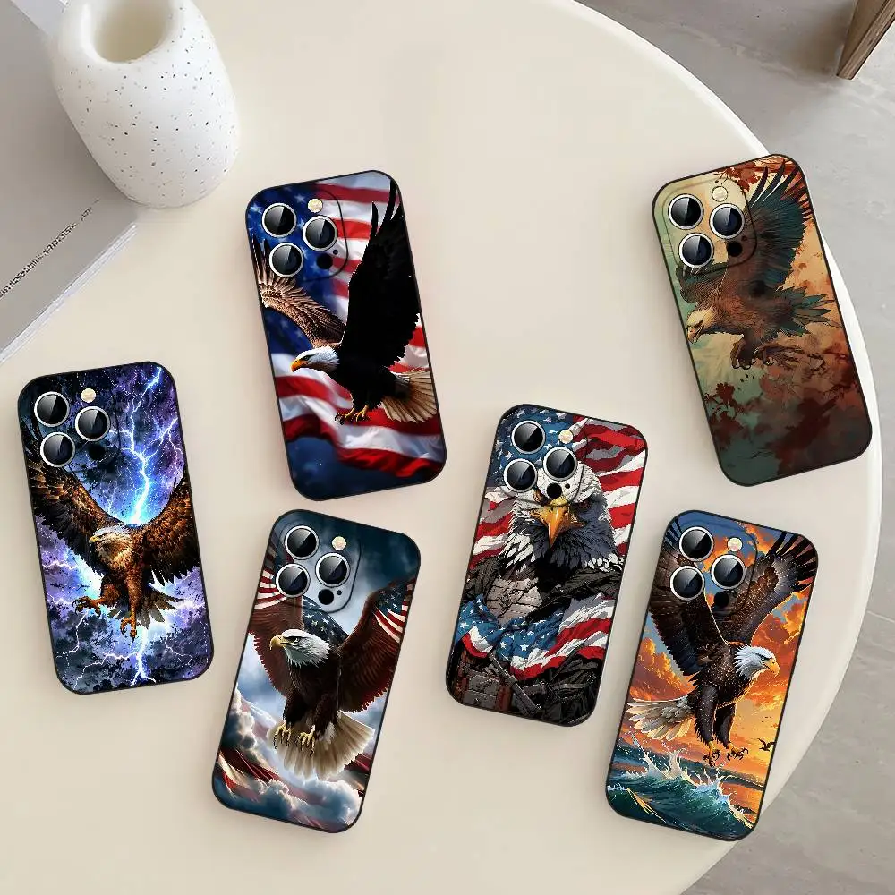 Coole Eagle-Handyhülle aus weichem TPU, hautfreundliche Handyhülle für iPhone 17/16/15/14/13/12/11-Serie: PRO, MAX, PLUS, Mini
