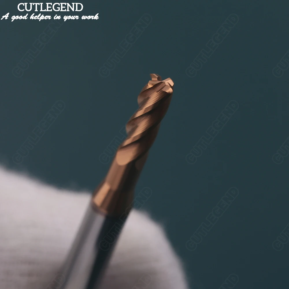 Imagem -06 - Longo Pescoço Canto Raio Final Moinho Cnc r Bullnose Cortador Carboneto de Tungstênio Aço Metal Router mm 1.5 mm mm mm R0.1 R0.2 R0.3 R0.5