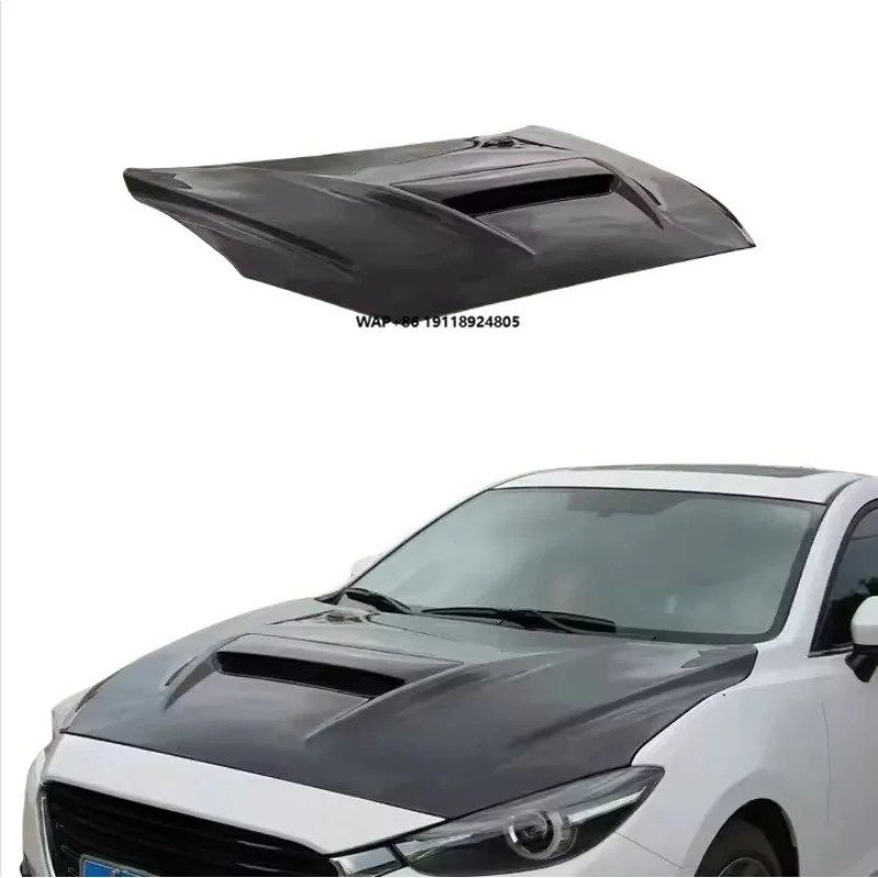 

For 3 Axela 2017-18 5D Hatchback Carbon Front Bumper Vented Hood
