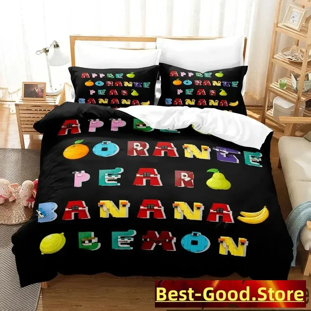 3D Print Cartoon Alphabet Lore A-Z Bedding Set Boys Girls Twin Queen King Size Duvet Cover Pillowcase Bed boys Adult