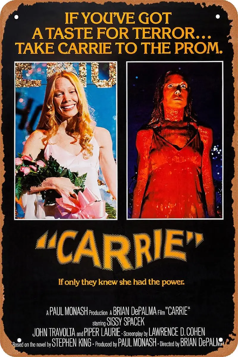 1p,CARRIE (1976) poster Vintage tin logo Vintage metal signage for cafe bar Office home wall decoration Gift