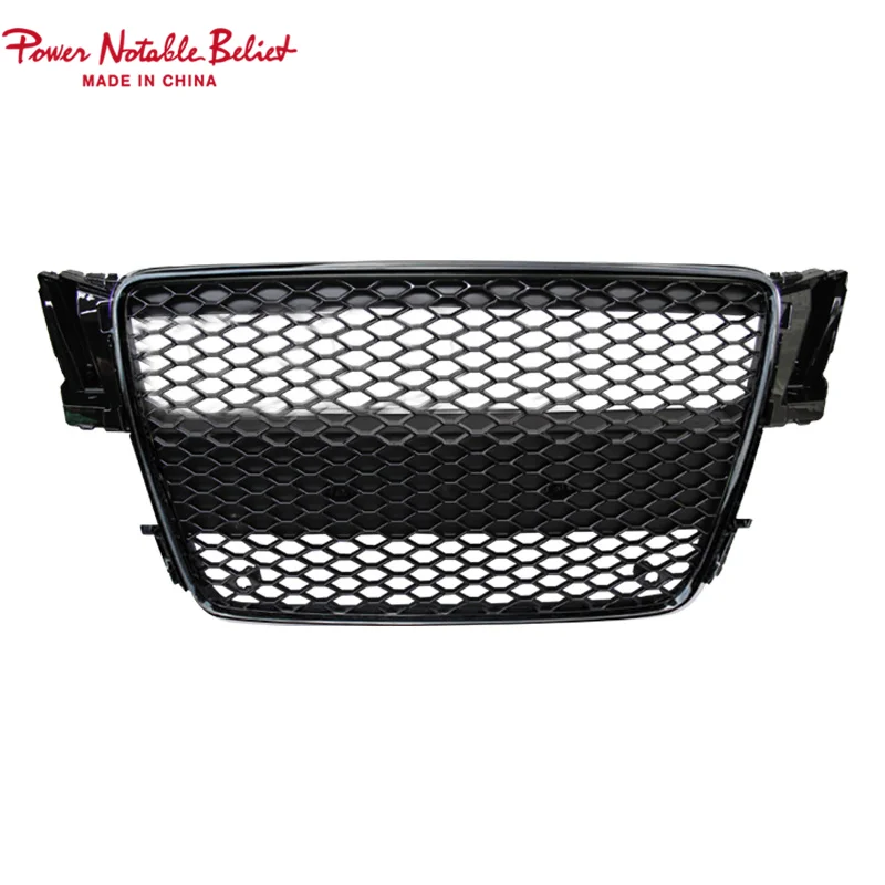 High Quality A5 S5 Henycomb Front Bumper Grille RS5 Look ABS Gloss Black Mesh Grill For Audi A5 S5 B8 2008 2009 2010 2011 2012