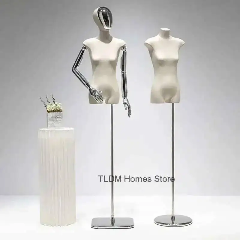 

Frame PU Black Iron Bust Mannequins Clothing and Store Female Mannequin Hand with Electroplated for Head Window Display Stand