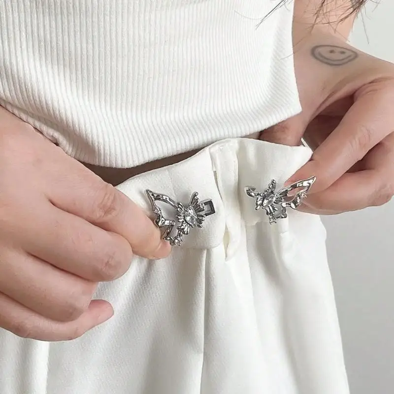 New Butterfly Waist Buckle Fashionable and Simple Waist Accessory Detachable Non Stitching Button