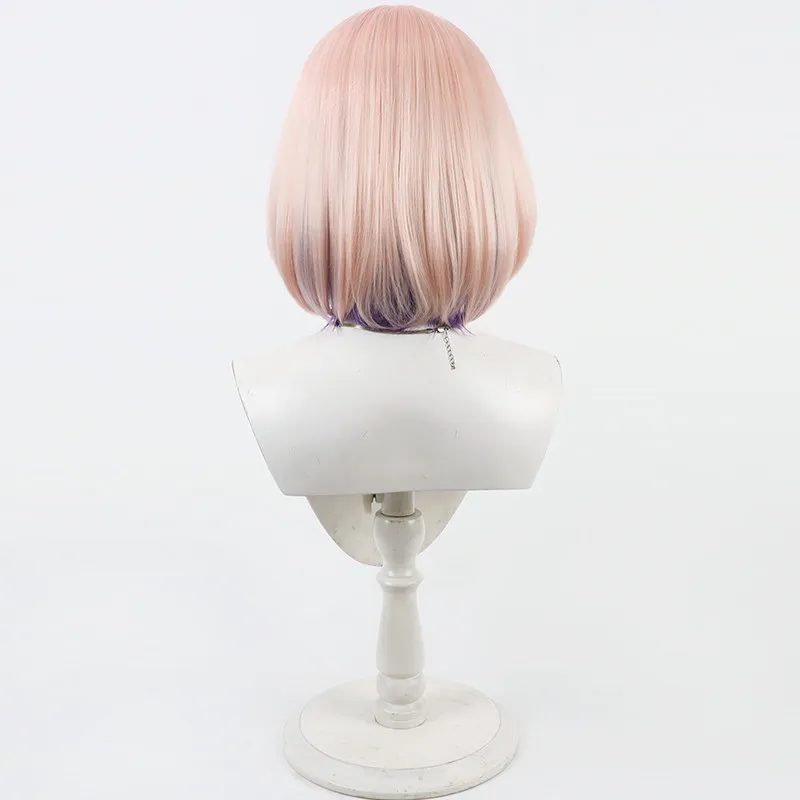 Game Mash Kyrielight Cosplay Wig Pink Short Cosplay Hair For Comicon Party Adult Women Men