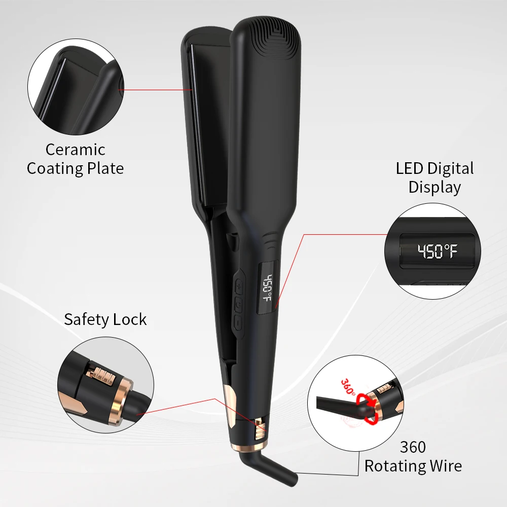 Factory Direct Supply Hot Selling Personal Care & Beauty Appliances PTC LCD Display Hair Straightener