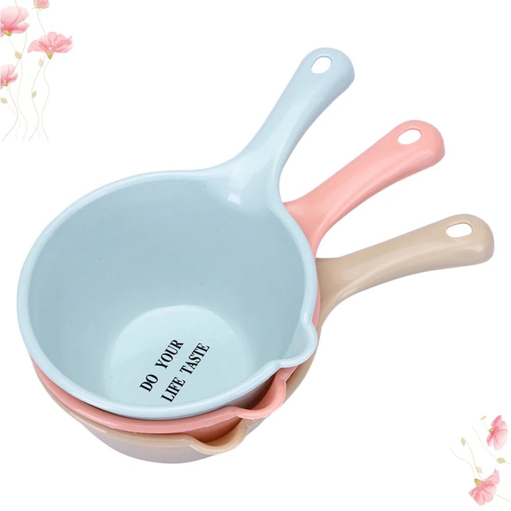 

3 pcs Thickened Plastic Water Ladle Long Handle With Hole For Home Kitchen Bathroom Fruit Vegetable Washing Scoop