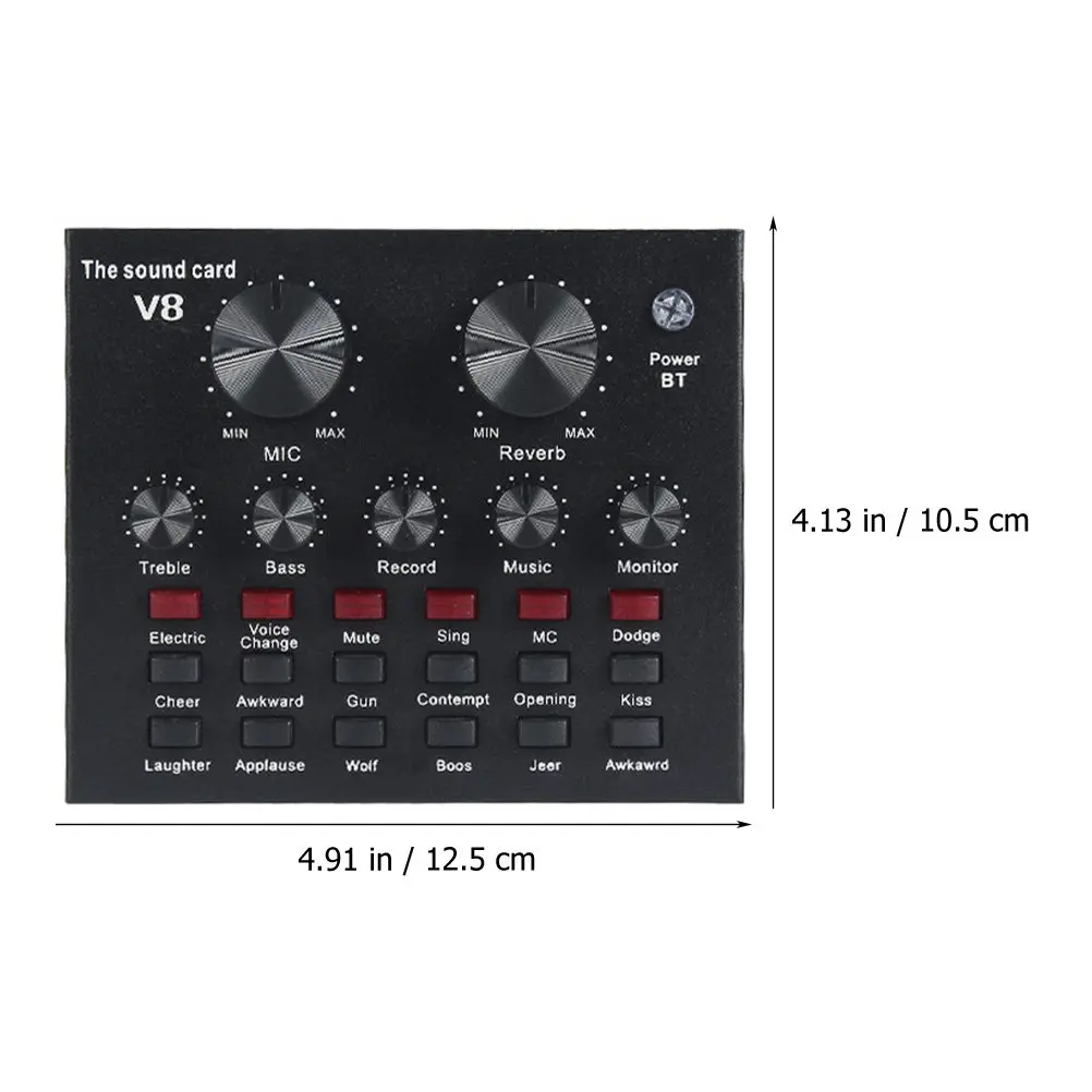1Set Upgraded Live Streaming Sound Card with Intelligent Noise Reduction Karaoke Voice Changer Sound Mixer Board for Pc Mobile view 4