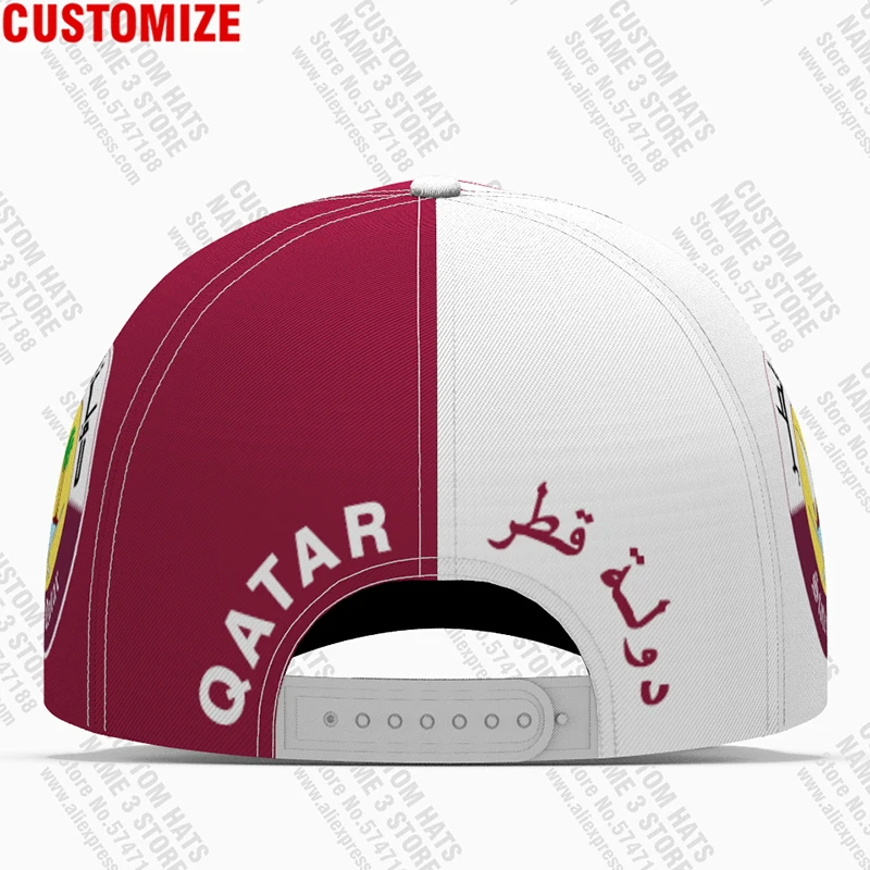 State Of Qatar Baseball Cap Free 3d Custom Made Name Number Team Logo Qa Hat Qat Country Travel Arab Nation Arabic Flag Headgear