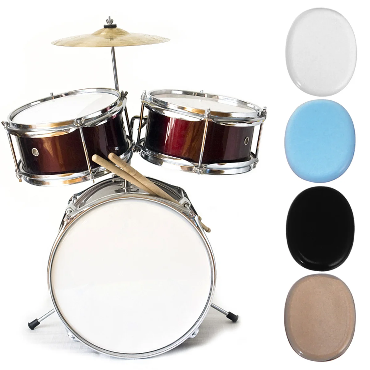 

24 Pcs Drum Mute Pad Self-adhesive Mat Damper Silicone Gel Electronic Snare Travel