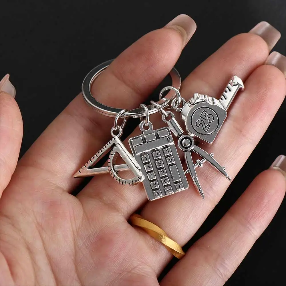 DIY Jewelry Math Formulas Keychain Compasses Book Geometry Keychain Backpack Calculator Student Keychain Jewelry Handmade