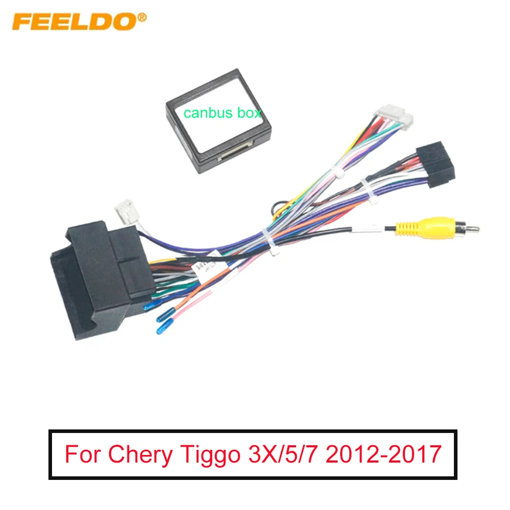 

FEELDO Car 16Pin Power Wiring Harness Cable Adapter For Chery Tiggo 3X/5/7 (2012-2017) Stereo Aftermarket Wire Cable