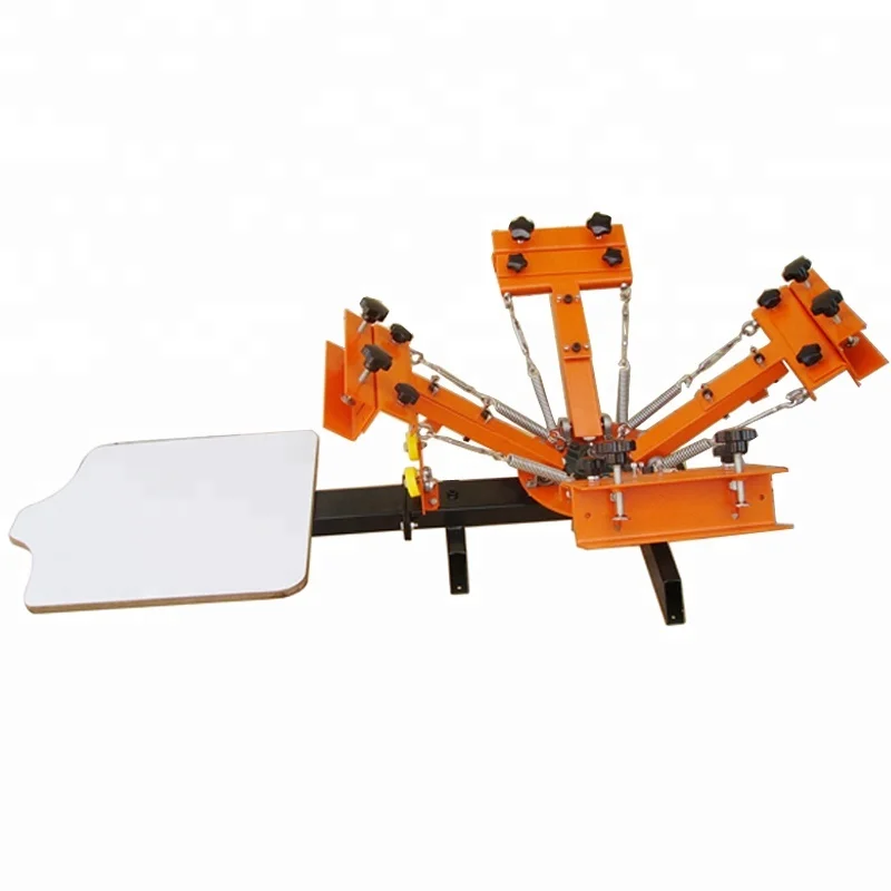 NS401-EAS Manual 4 Color 1 Platen Rotary T Shirt Silk Screen Printing Machine