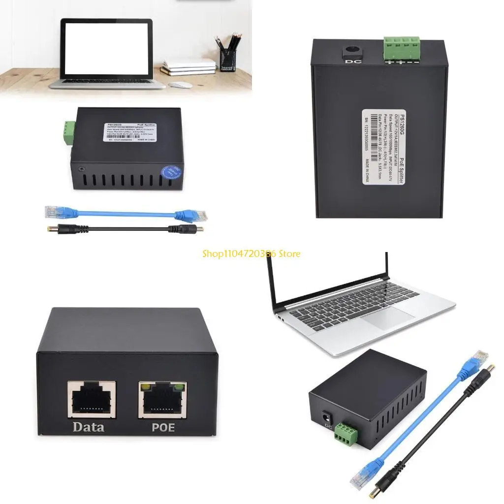 K0EA POE Separator 12V 5A Metal Case POE Splitter RJ45 10/100/1000Mbps Efficient